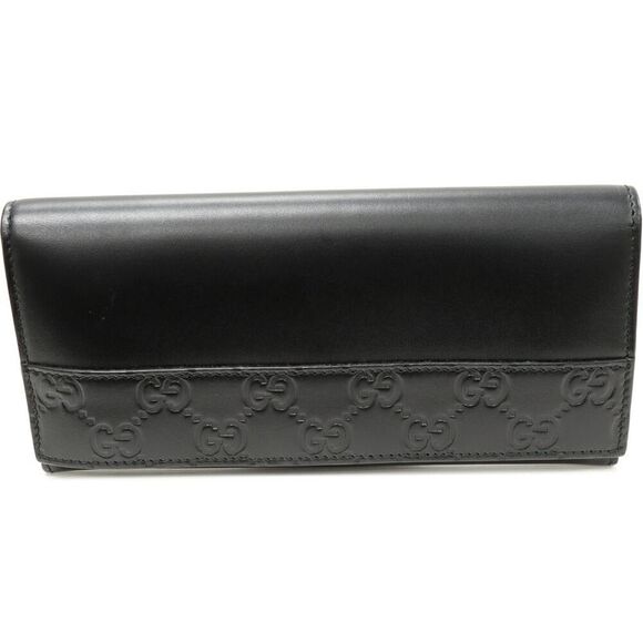 Gucci Black Leather Zip Wallet GG Shima - Picture 1 of 6